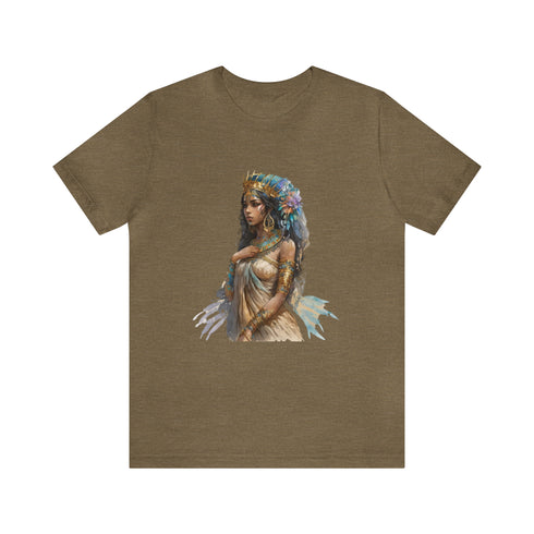 Ancient Egyptian Priestess - Short Sleeve Tee Heather Olive